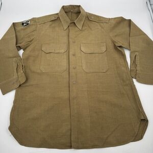 Vintage Military Army Shirt 94th Division Patch Mens Size 16 1/2 33